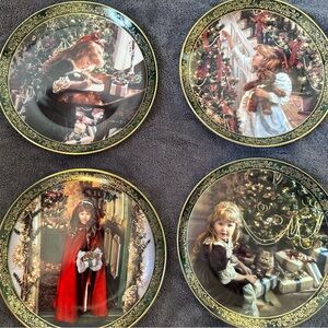 Set of 4 plates “Victorian Christmas” by Sandra Kuch